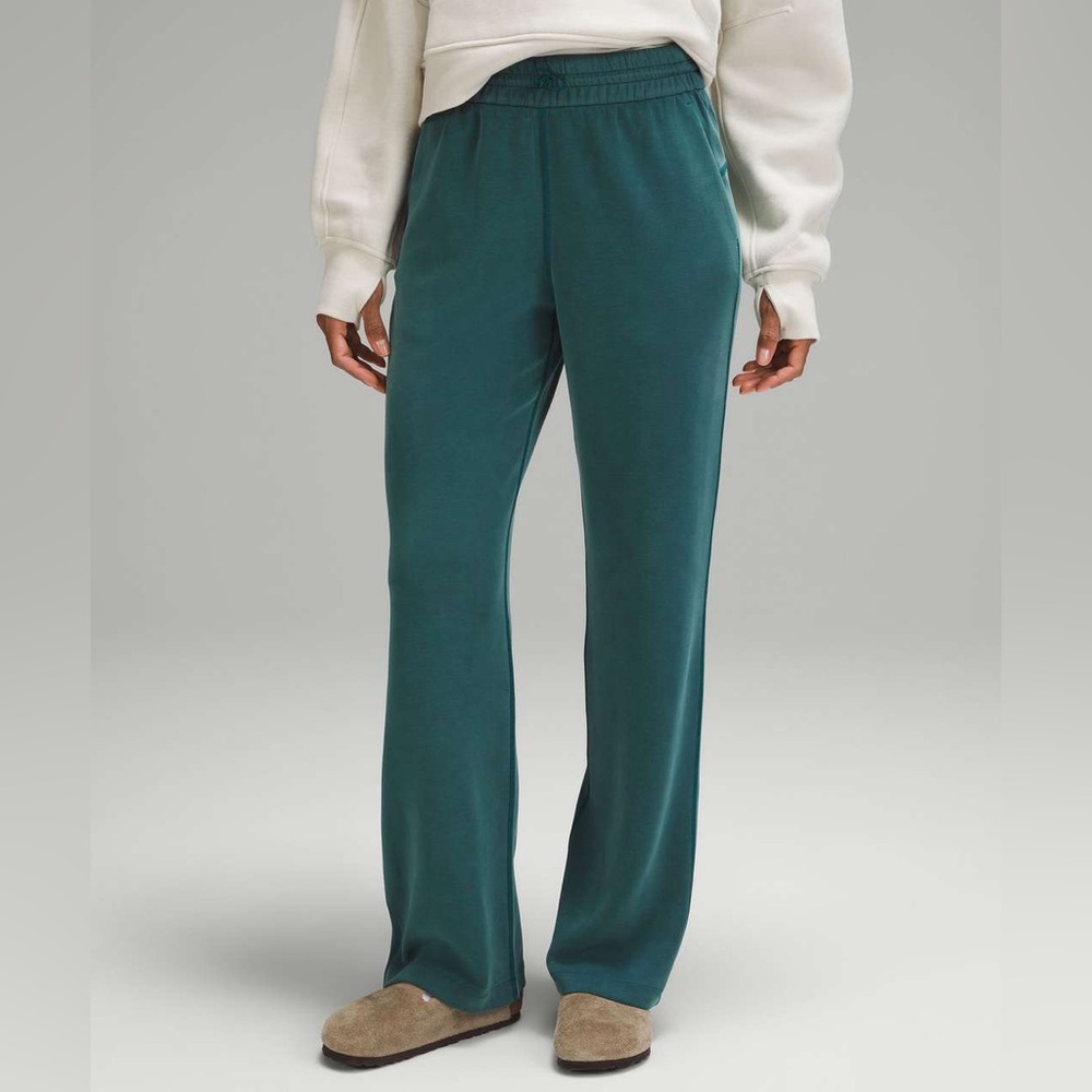 lululemon Softstreme High Rise Storm Teal Wide-Leg Pants sz10
